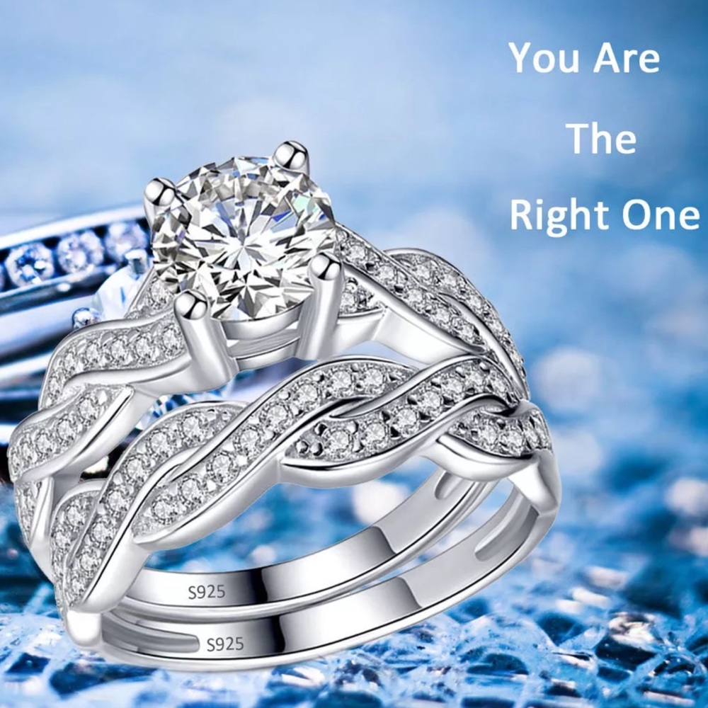 Vi(Size9) New A Set 925 Silver Wedding